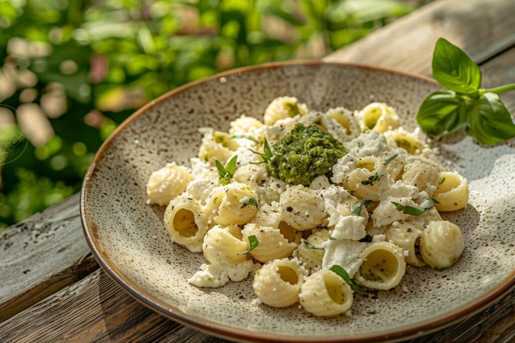 Recette de pâtes à la stracciatella et au pesto : un délice crémeux et savoureux