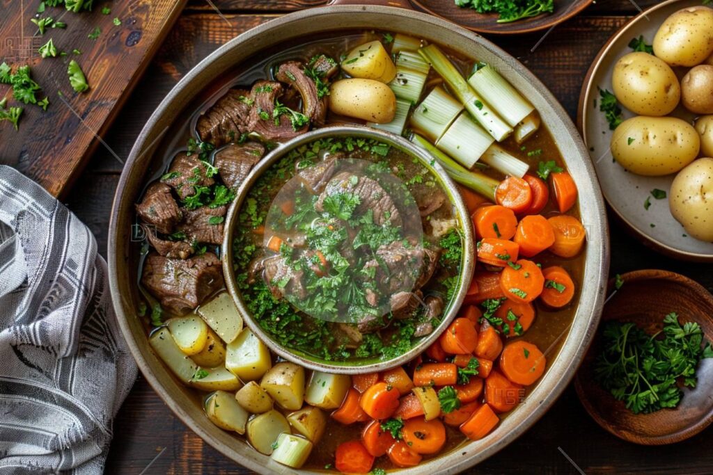 Recette de pot-au-feu et sa sauce ravigote : la parfaite combinaison pour un plat traditionnel savoureux