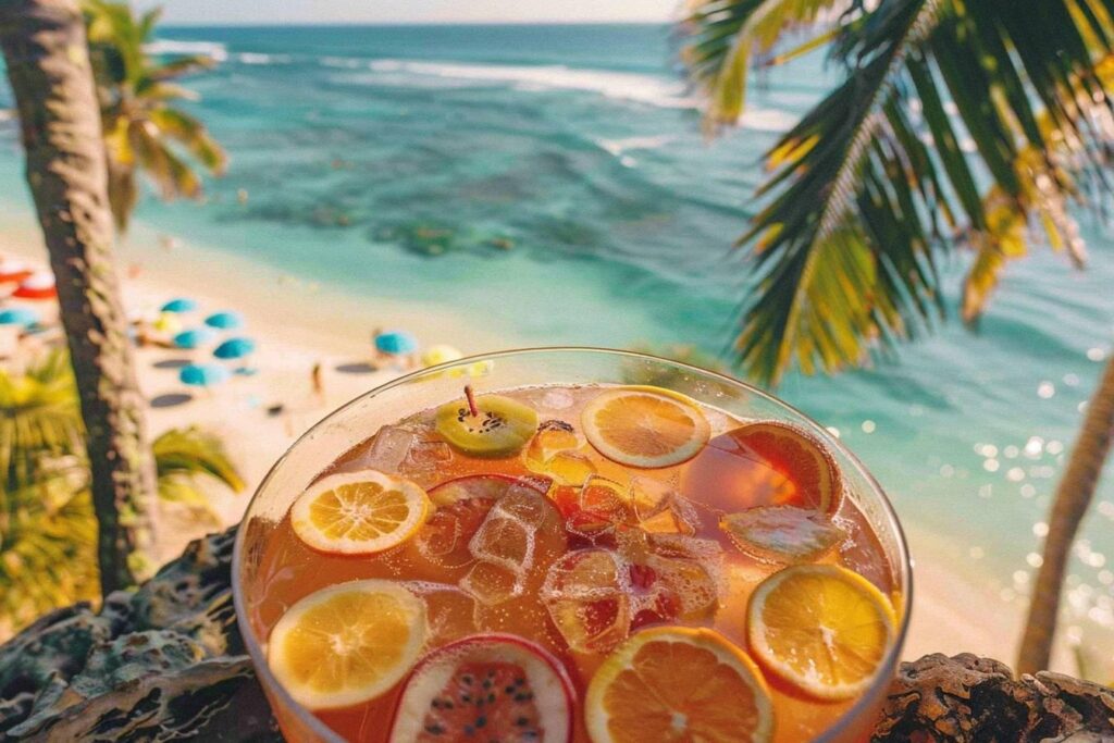 Recette de punch festif pour 50 personnes : un cocktail tropical facile à préparer en grande quantité