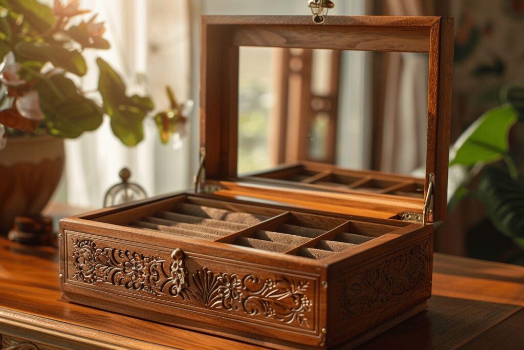 Boite à bijoux en bois : rangement élégant et décoratif pour vos bijoux précieux