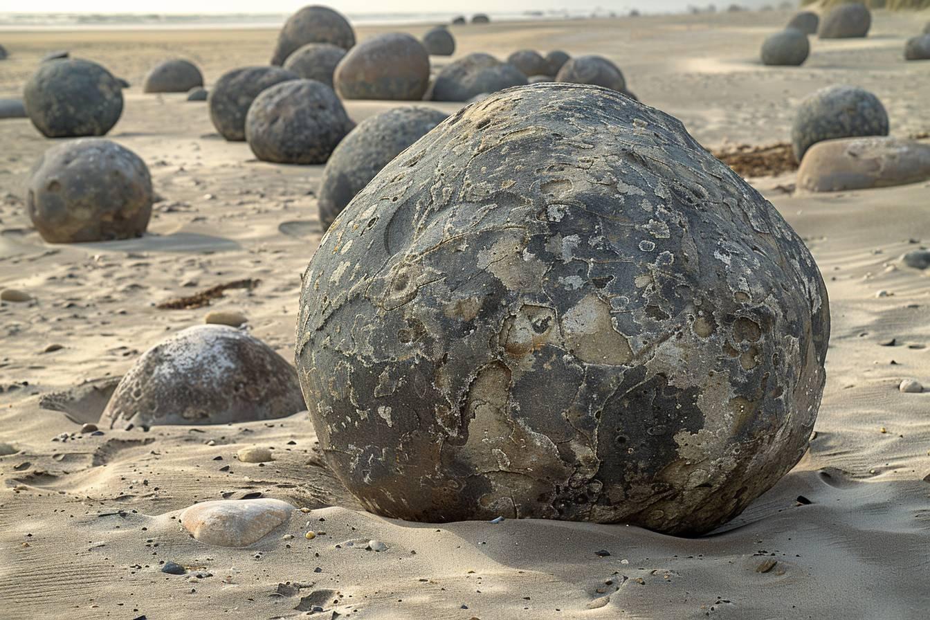 Koekohe beach : les célèbres rochers sphériques Moeraki en Nouvelle-Zélande