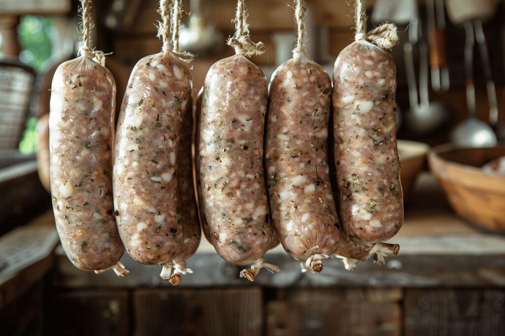 Recette traditionnelle de saucisson à l'ail maison : préparation de charcuterie facile