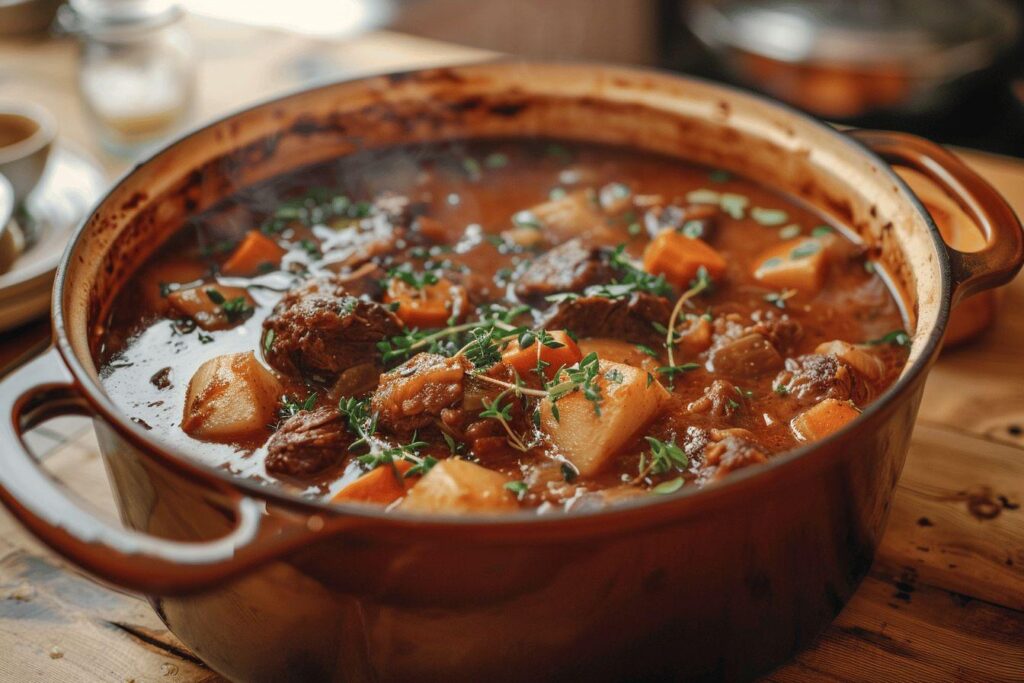 La recette traditionnelle du bœuf bourguignon de grand-mère : un plat familial facile à préparer