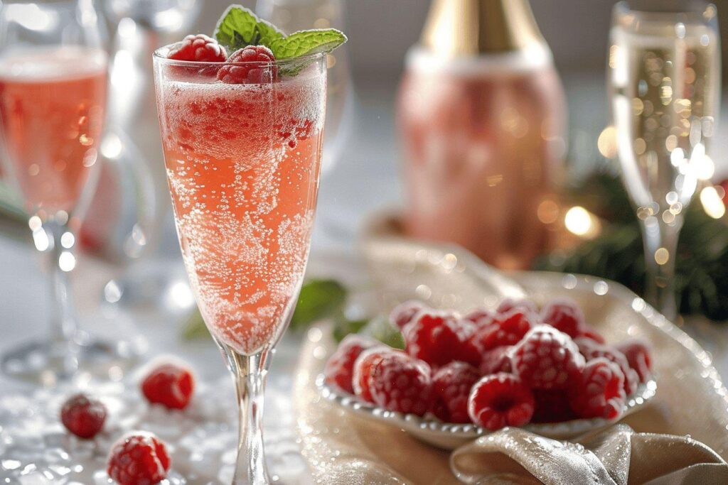 Recette de soupe de champagne à la framboise : un cocktail festif et rafraîchissant pour l'apéritif