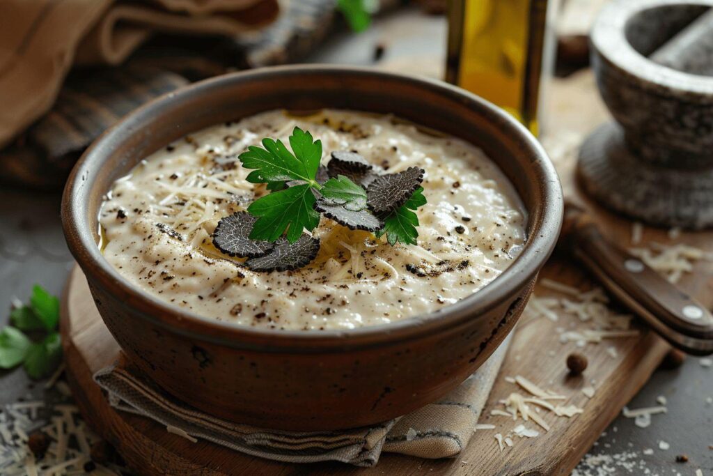 Recette facile et rapide de crème de parmesan à la truffe : découvrez comment la préparer