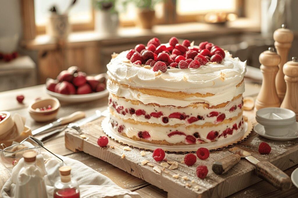 Recette facile de gâteau à la crème aigre et aux fruits rouges sans gluten