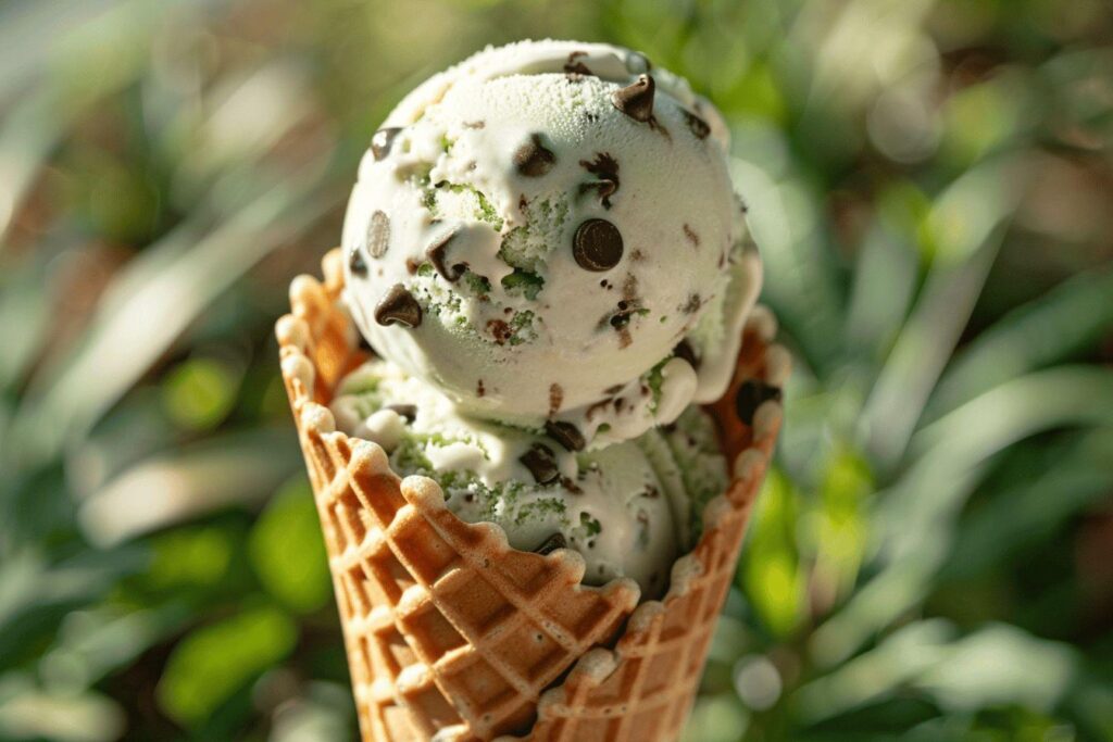 Recette de glace menthe chocolat maison : délicieuse crème glacée avec pépites de chocolat