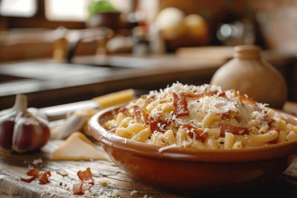 Recette de pâtes avec pancetta et fromage : un plat savoureux et crémeux