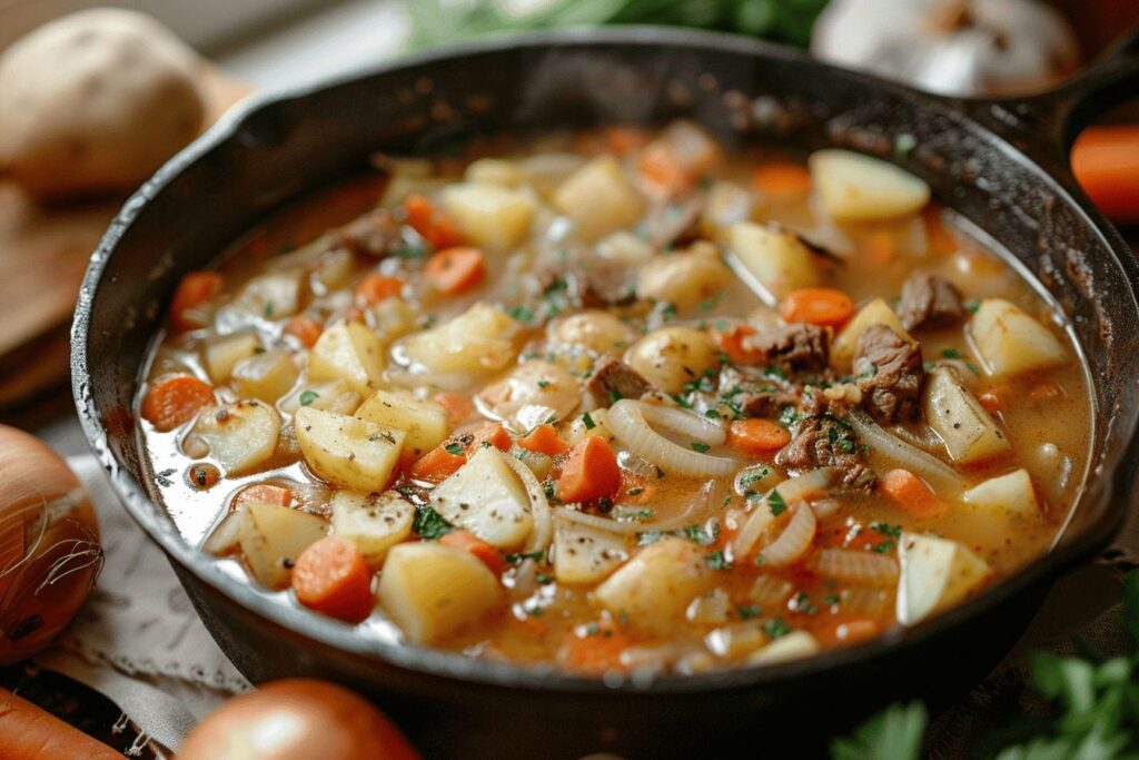 Recette traditionnelle de ragoût de pommes de terre à l'ancienne : un plat facile et savoureux